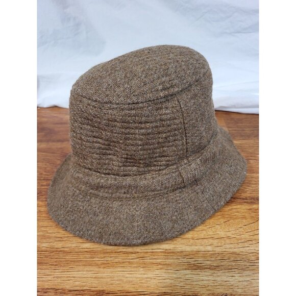The United Hatters of North America Other - Vintage United Hatters Cap & Millinery Tweed Herringbone Brown Fedora Hat